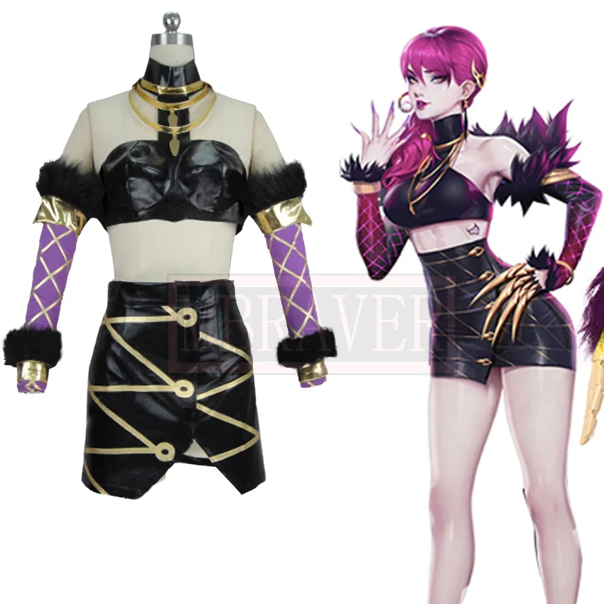 

LOL кДа Evelynn игра Evelynn наряд комплекты K/DA группа LOL персонажа Cos костюмы для хеллоуина Косплэй костюм Индивидуальный заказ