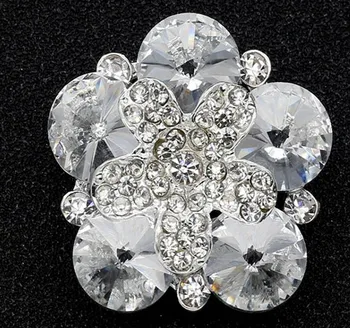

Wholesale 5 pieces 2018New High-grade metal Rhinestones Flowers jacket Overcoat Shirt Cotton coat Button size 32mm Free shipping