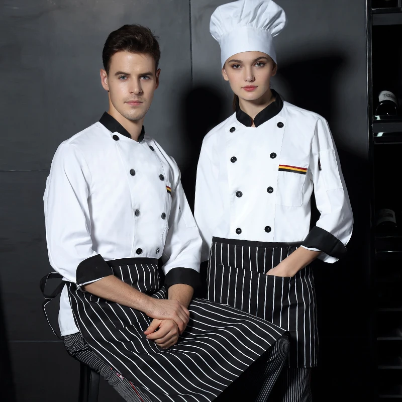 New Unisex Bakery Chef Uniform Long Sleeved 5 colors Restaurant Cook ...