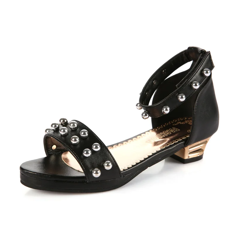 

Girl Sandals 2018 Fashsion Rivets Girls Princess Sandals Children School Shoes Flat Kids Shoes for Girls Dress Shoes