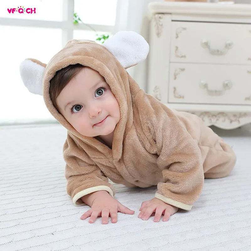 

Soft Autumn Rompers Baby Hoodies Flannel Clothes Cute Design Infant Safe Long Sleeve Outfits Newborn Toddle Clothing DKT03