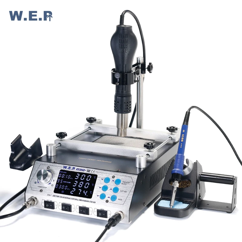 WEP 853AAA+ Program -Controlled BGA Rework Station Automatic Preheating Hot Air Gun Desoldering Solder Iron Soldering Station WEP 853AAA+ Program -Controlled BGA Rework Station Automatic Preheating Hot Air Gun Desoldering Solder Iron Soldering Station