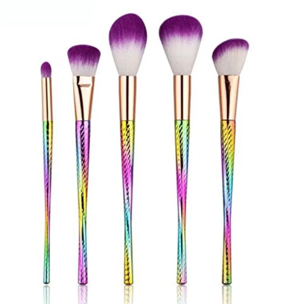 

Fashion 5pcs/7pcs Makeup Brushes Set Rainbow Multi Color Mix Handle Cosmetic Brush Makeup Women Beauty Brush Tool Kit Top Sale