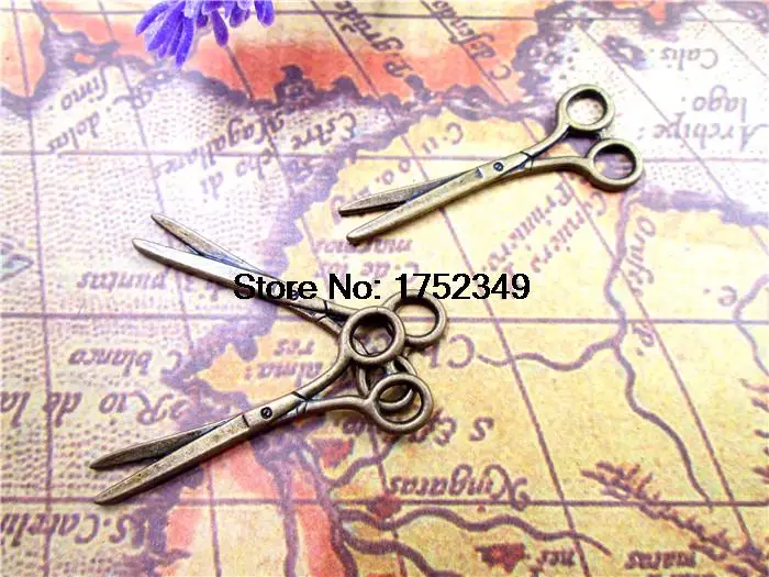 

15pcs--Scissors charms,Antique bronze long Scissors Charm pendants 41x16mm