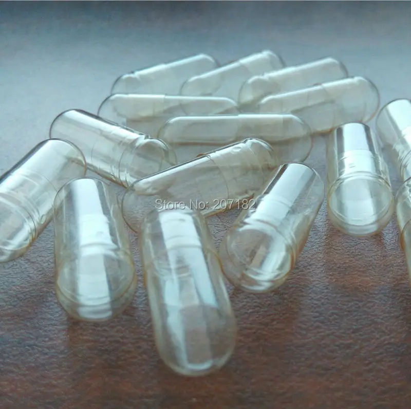 

(10,000pcs/Pack) Size 000 Separated Clear Hard Gelatin Capsule, 000# Transparent Empty Capsules---Top and Bottom Separated