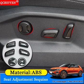 

Car-styling ABS Car Interior Seat Adjustment Decoration Sequins Stickers Decoration Accessories For Volkswagen T-Roc 2018 2019