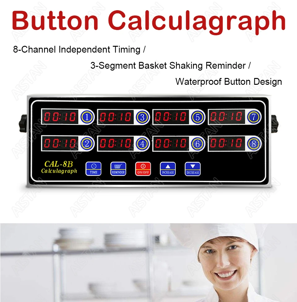 CAL8B/CAL12C portable calculagraph 8/12 channel multi-function digital timer LCD display shaking reminder