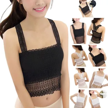 

Womens Floral Lace Bra Wirefree Lingerie Bralette Scalloped Trim Underwear Tops