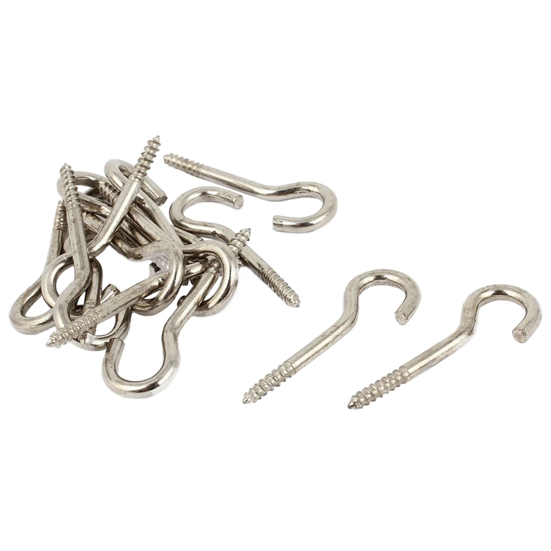 

15 Pcs Lamp Wire 3.5mm Thread 45mm Long Metal Screw Hook Silver