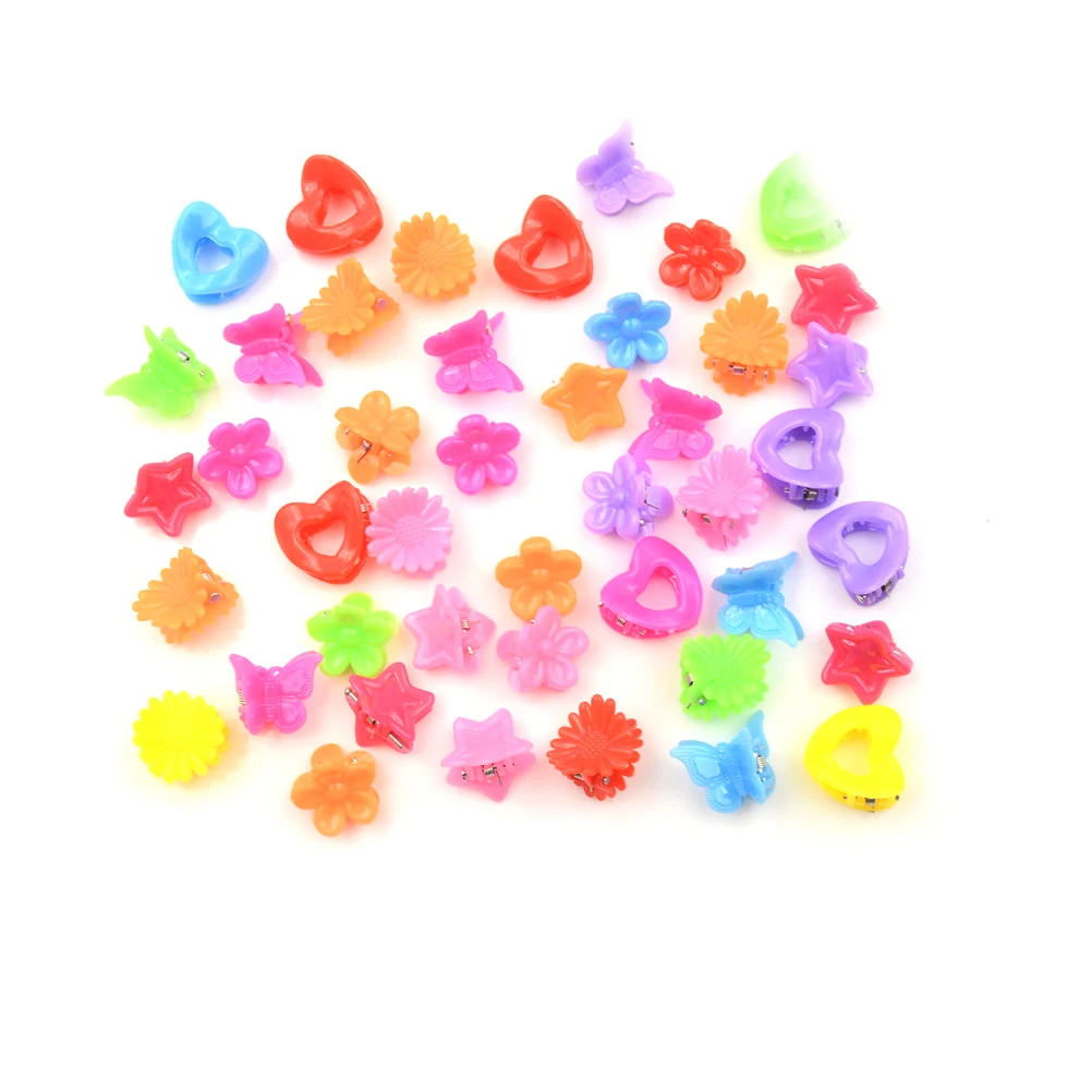 20 Pcs/Lot Girls' Hair Claw Jaw Toddlers' Side Hairpin Solid Color Cartoon Shape Mini Small Clips | Детская одежда и обувь