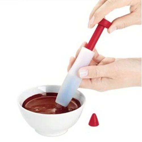 Силиконовая ручка для письма с кремом, пищевая форма для украшения выпечки кремом, кондитерские инструменты для украшения шоколадом, случайный цвет