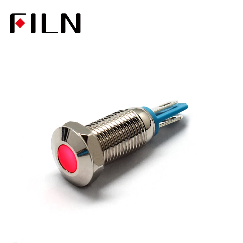 Metal Indicator light LED 8mm waterproof Signal lamp 6V 12V 24V 220v dot LIGHT Colorful concave Indicator (4)
