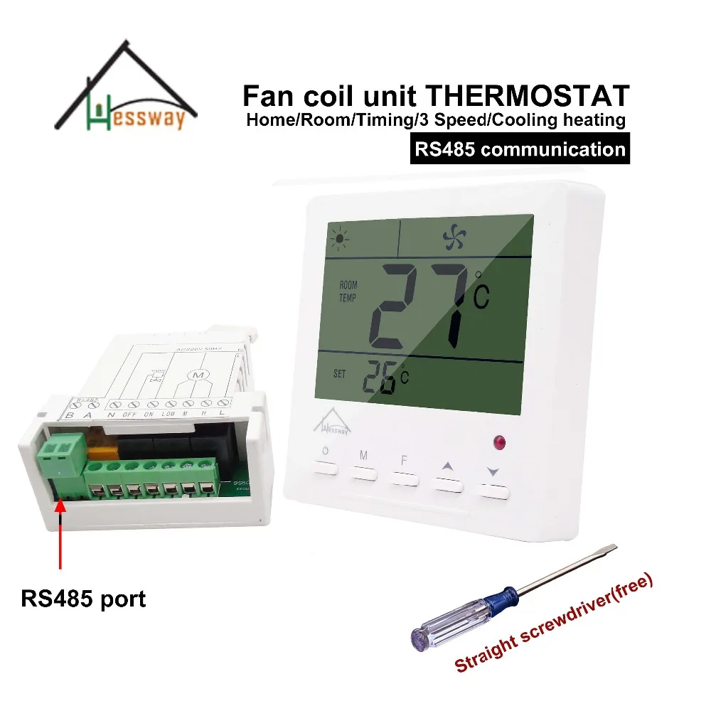 Центральный кондиционер HESSWAY modbus RTU RS485 переключатель управления термостатом для