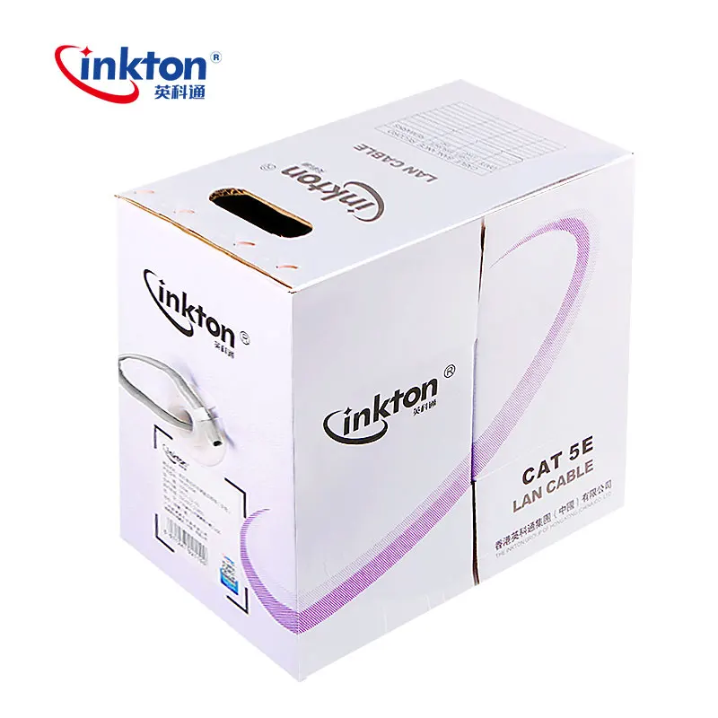 Inkton 305 м кабель Ethernet Cat5e UTP Oxyen Бесплатная витая пара для проектирования сетей Lan 100%