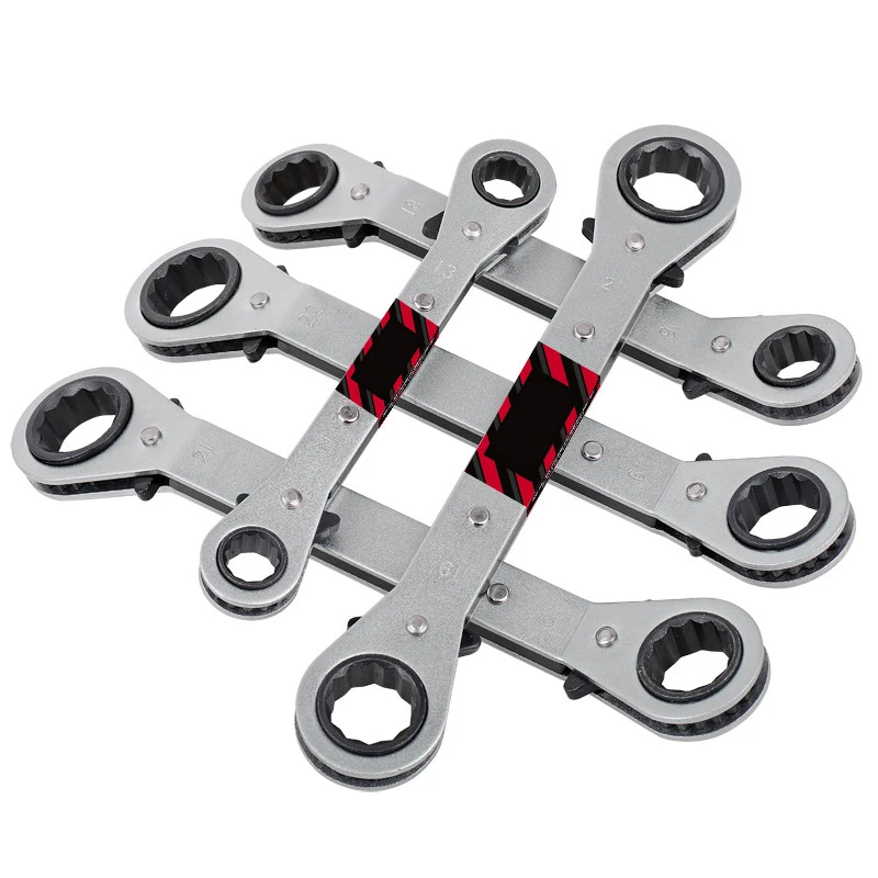

1pc Double-headed two-way fast ratchet wrench semi-automatic plum wrench gear dual-use auto repair tool set