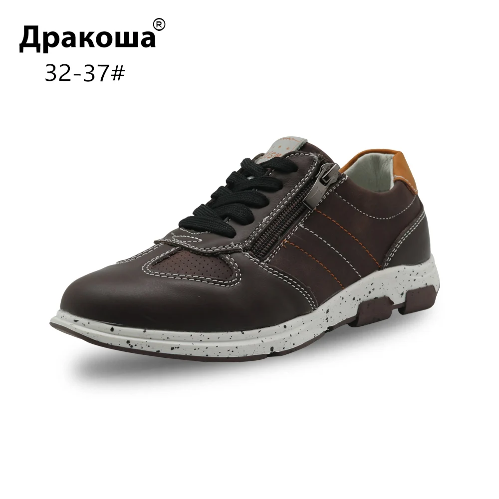 Детские Нескользящие кроссовки Apakowa из натуральной кожи весна осень размеры 32