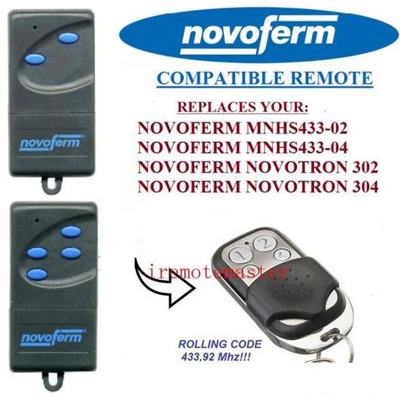 

2pieces NOVOFERM NOVOTRON 302/304,NOVOFERM MNHS433-02/04 replacement remote control
