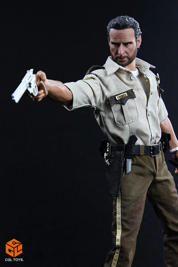 1/6 Rick Grimes Police Male Head Sculpt Fit 12'' PH HT Action Figure Body Model 