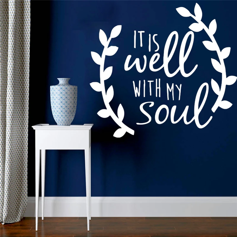 

it is well with my soul quotes wall sticker for living room fridge bedroom home decorations 27.1*29.7cm wall decals diy poster