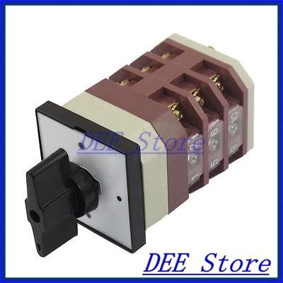 

Latching 4 Position 12 Terminals AC 380V 16A Cam Combination Changeover Switch