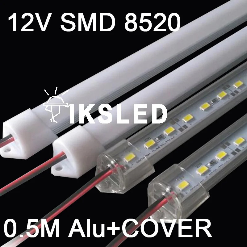 

hot sales 50cm*5pcs Super Bright Hard Rigid Bar light DC12V36 led SMD 8520 Aluminum Led Strip light+aluminium+cover