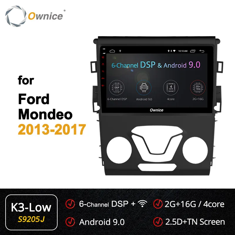 Ownice Восьмиядерный Android 9,0 360 панорама DSP 4G LTE SPDIF автомобиль 2Din радио gps dvd-плеер k3 k5 k6 для Ford Mondeo 2013 - Цвет: S9205 K3-Low