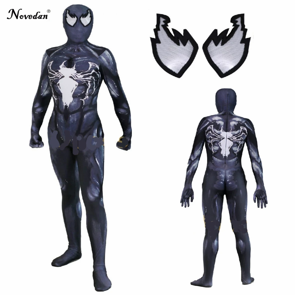 

Adult Black Venom Spiderman Costume Kids Cosplay Costume Mask Suit Spandex Bodysuit Adult Venom Costumes 2018