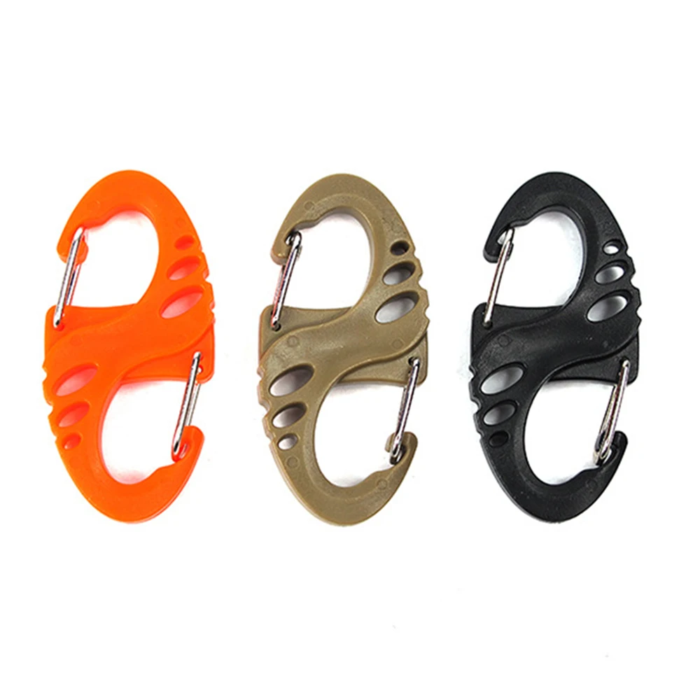 

1PCS keychain Outdoors Camping Survival 8 Shape nylon Climbing S-biner Carabiner Buckle Clip Hook Hiking key ring EDC Tool