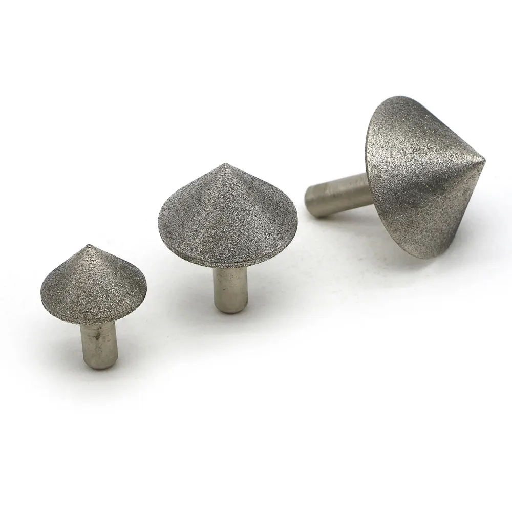 90 degree Diamond mounted point  grinding head rought grit 60 for coarse grinding head 20~60mm shank diameter 6mm DT066