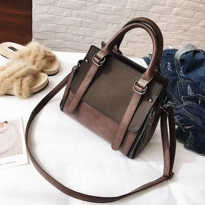 Tinkin pu кожаная женская сумка, винтажная Сумка-тоут, украшенная камнями, женская сумка на плечо, сумка-мессенджер - Цвет: coffee