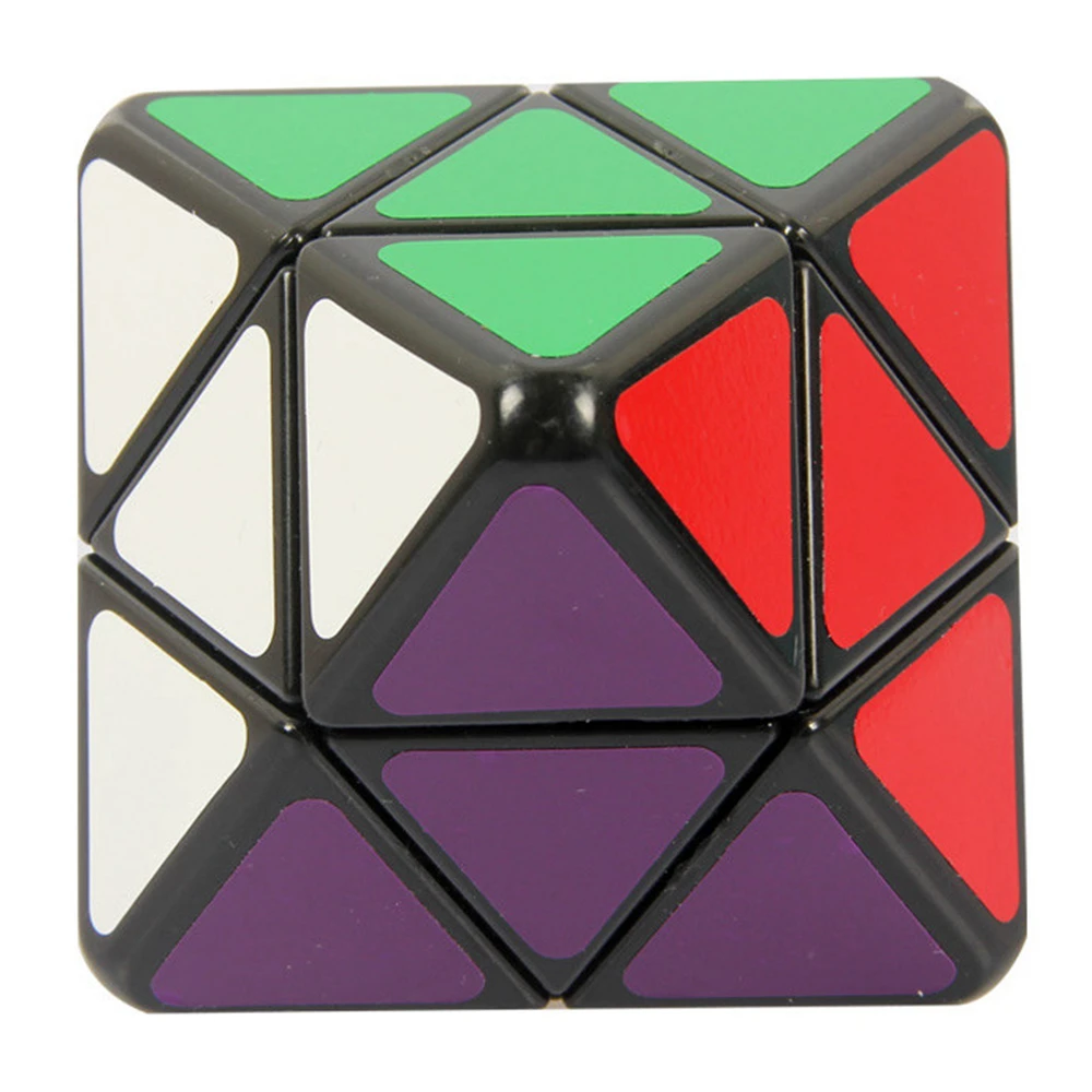 Lanlan 80 мм 3x3x3 четыре оси октаэдрон волшебный куб головоломка на скорость игры часы-кольцо с крышкой игрушки для детей подарок на день рождения - Цвет: Черный