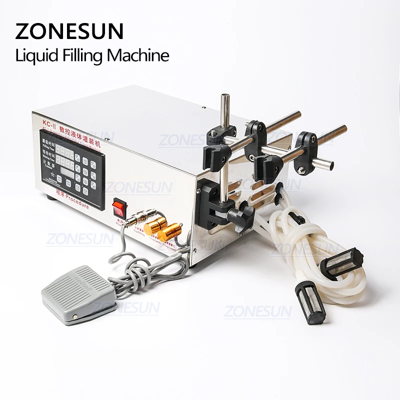 ZONESUN машина для розлива жидкостей с двойной головкой микрокомпьютер