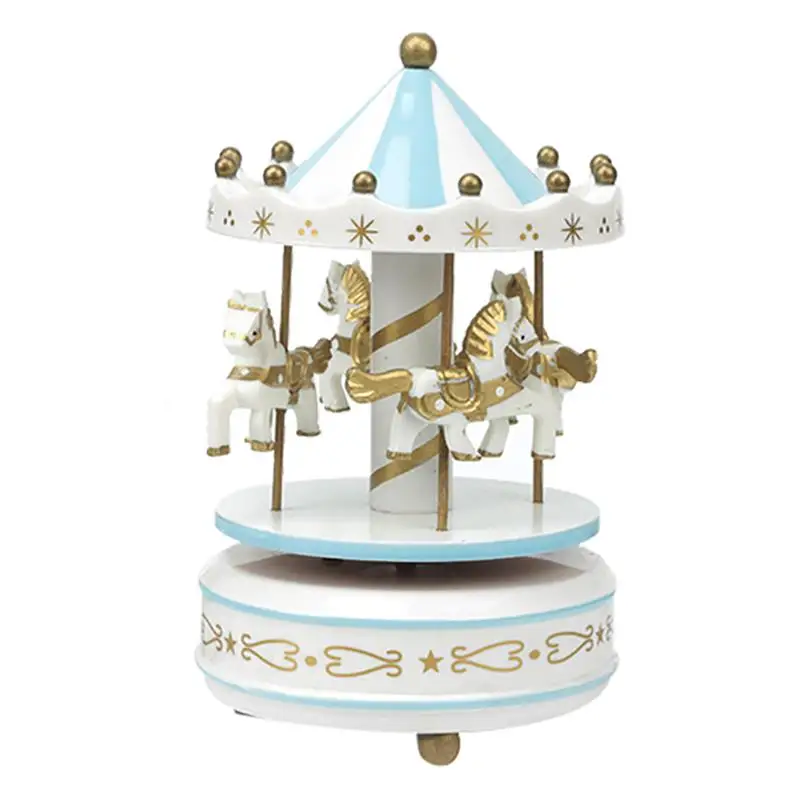 Music Box Creative Merry-go-round Wooden Music Figurine Musical Rotate Toy for Desk Decoration Music Box Creative Merry-go-round Wooden Music Figurine Musical Rotate Toy for Desk Decoration