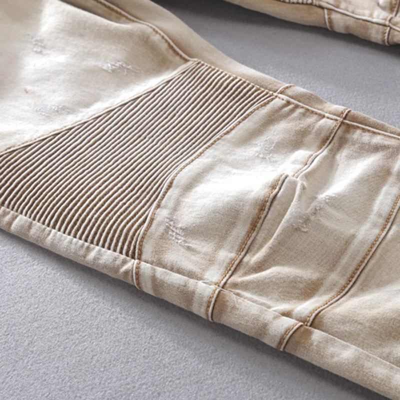 Sokotoo мужские повседневные светло-коричневые Стрейчевые джинсовые байкерские джинсы в стиле пэчворк узкие брюки длинные брюки