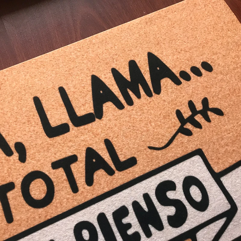 Противоскользящий Забавный испанский Коврик для двери LLAMA TOTAL NO TE PIENSO ABRIR на заказ