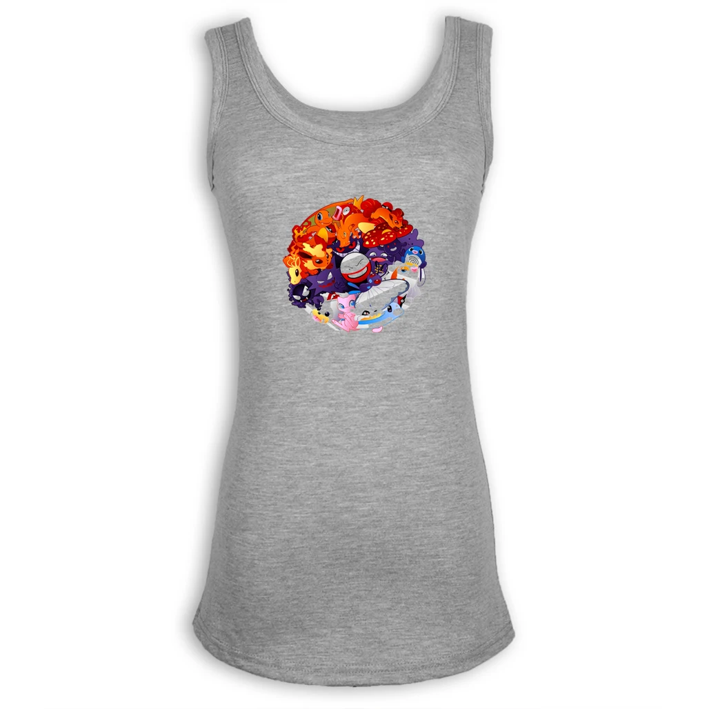 Funny Pokemon Pokeball lets get it started Women's Tanks Summer Cartoon Cotton Tank Top For Lady Girl Casual Sleeveless Tops