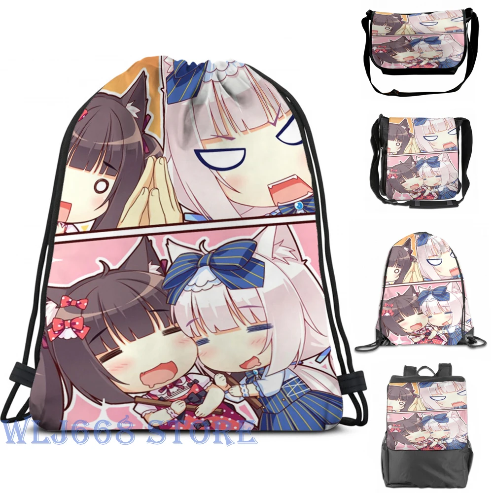 

Funny graphic print shoulder Bags women NEKOPARA Chibi Panels Single shoulder backpack travel for men Gym Bag