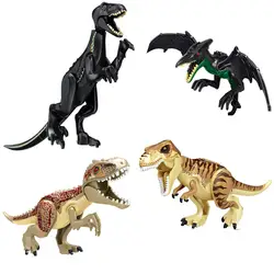 Мир Юрского периода 2 Indominus Rex Tyrannosaurs T. Rex Велоцираптор строительные блоки игрушки динозавр герой фигурка совместима с