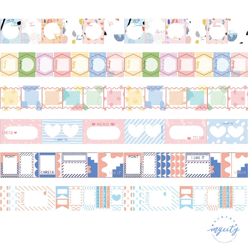 

30mm*5m Color can tear memo/number/color lump/week/index sticky cute Decoration Washi Tape DIY Planner Scrapbooking Masking Tape