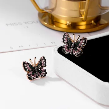 Butterfly Rhinestone Stud Earrings 2