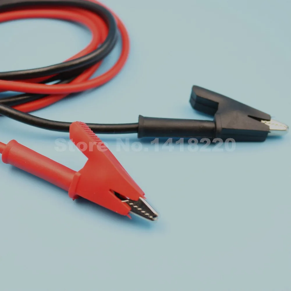 1pair 1M Black/Red Insulated Double End Crocodile Alligator Clip ...