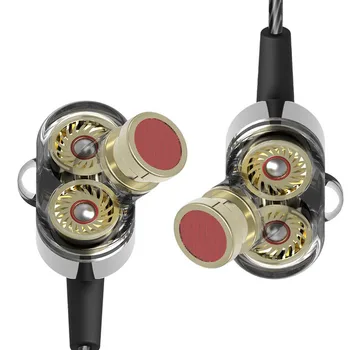 

Original 3.5mm Plug Earplug Wired Hifi Super Bass Hybird Dual Dynamic Driver In-ear Earphones with Microphone LZC-DM8