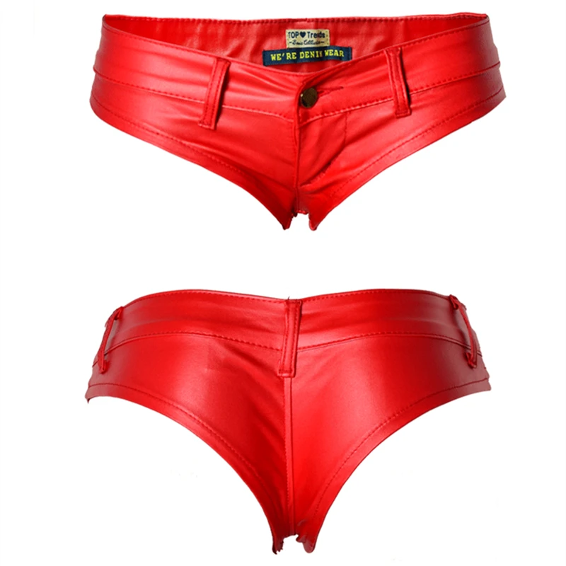 Red Mini Jean Shorts - Fashion Cheeky Bikini Hot Pants - Sexy Club Micro Mini Denim Bottoms image 4