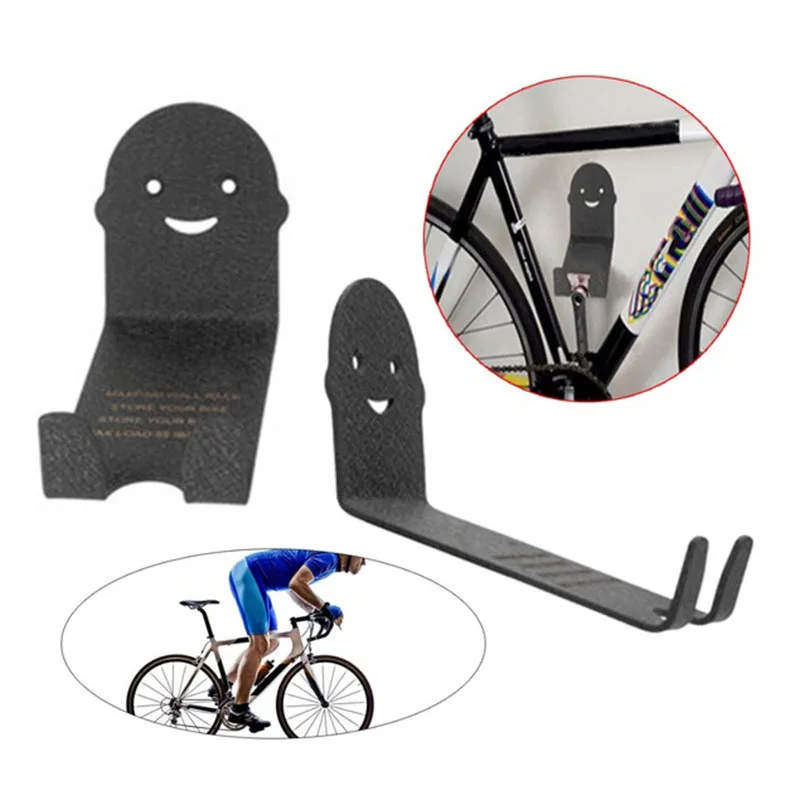 

2pc Metal Bike Bicycle Cycling Pedal Wall Mount Storage Hanger Stand Rack Black Multi-Function Hook