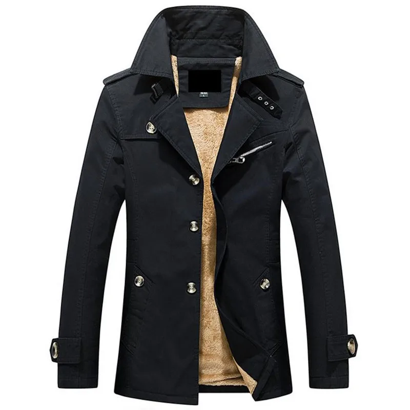 Лидер продаж, осенняя и зимняя теплая мужская куртка, повседневная куртка, длинное однотонное Мужское пальто, пальто