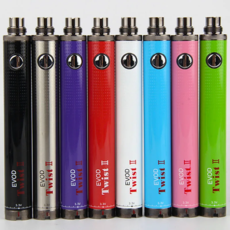 Evod Twist II Battery Electronic Cigarette 3.3~4.8V Variable Voltage eVod Battery 1600mAh for CE4 CE5 Ego 510 Atomizers Vape Pen