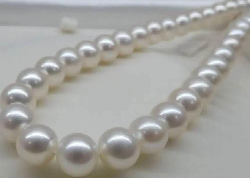 

>>>>VERY CHARMING 17" AAA 11-12MM SOUTH SEA WHITE NATURAL PEARL NECKLACE 14K CLASP