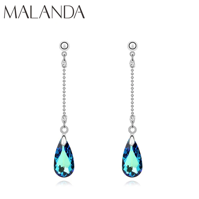 

Malanda Brand Water Crystal Pendant Crystal From Swarovski Fashion Loog Earrings For Women Dangle Earrings Luxury Sexy Jewelry
