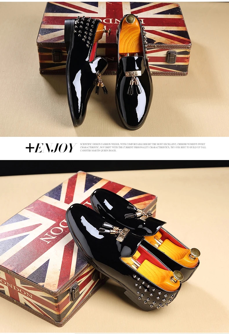 Mens Casual Shoe Wedding Mens Shoes Casual Slip On Red Waterproof Luxury Men Loafers Shoes Gold Fashion Party Shoe Men Plus Size (10)