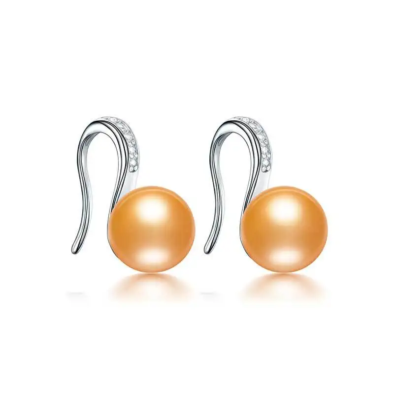 Новые изящные класс AAAA пресноводный жемчуг серьги для женщин Шарм Свадебная вечеринка Jewelry Серьги-гвоздики ASOS - Окраска металла: gold pearl